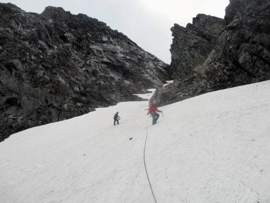 Images of High snow depth on North Face of Ben Nevis in August - Climbers have encountered deep snow on Britain's highest mountain while assisting in a scientific project on the peak. It is not unusual for Ben Nevis to have coverings of snow all year. However, snow expert Iain Cameron has described the depth of the white stuff on the mountain's North Face as "astonishing". Photographs of the snow, which could be more than 15m deep in places, were taken by Highland Mountain Company. The firm is assisting scientists who have reached the final week of a three-year programme to survey geology and also fauna and flora on the North Face of the Munro near Fort William. On Twitter, Mr Cameron tweeted the Highland Mountain Company's photographs with the message: "Spot the climber. "Utterly astonishing depth of snow yesterday on Ben Nevis. Possibly 15m+" Picture: Highland Mountain Company/Universal News And Sport (Scotland) 09/08/2016